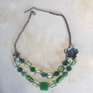 Elegant glass beads necklace.